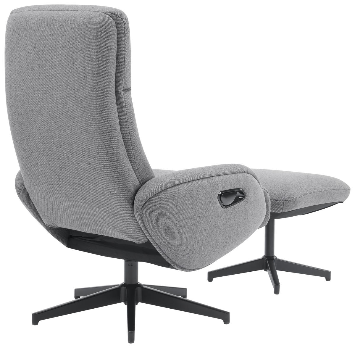 RELAXSESSELSET in Textil Grau  - Schwarz/Grau, Design, Textil/Metall (77/107/75cm) - Livetastic