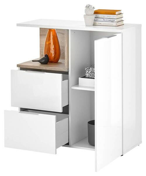 XXXL KOMODA, vysoce lesklá bílá, 90/95/38 cm