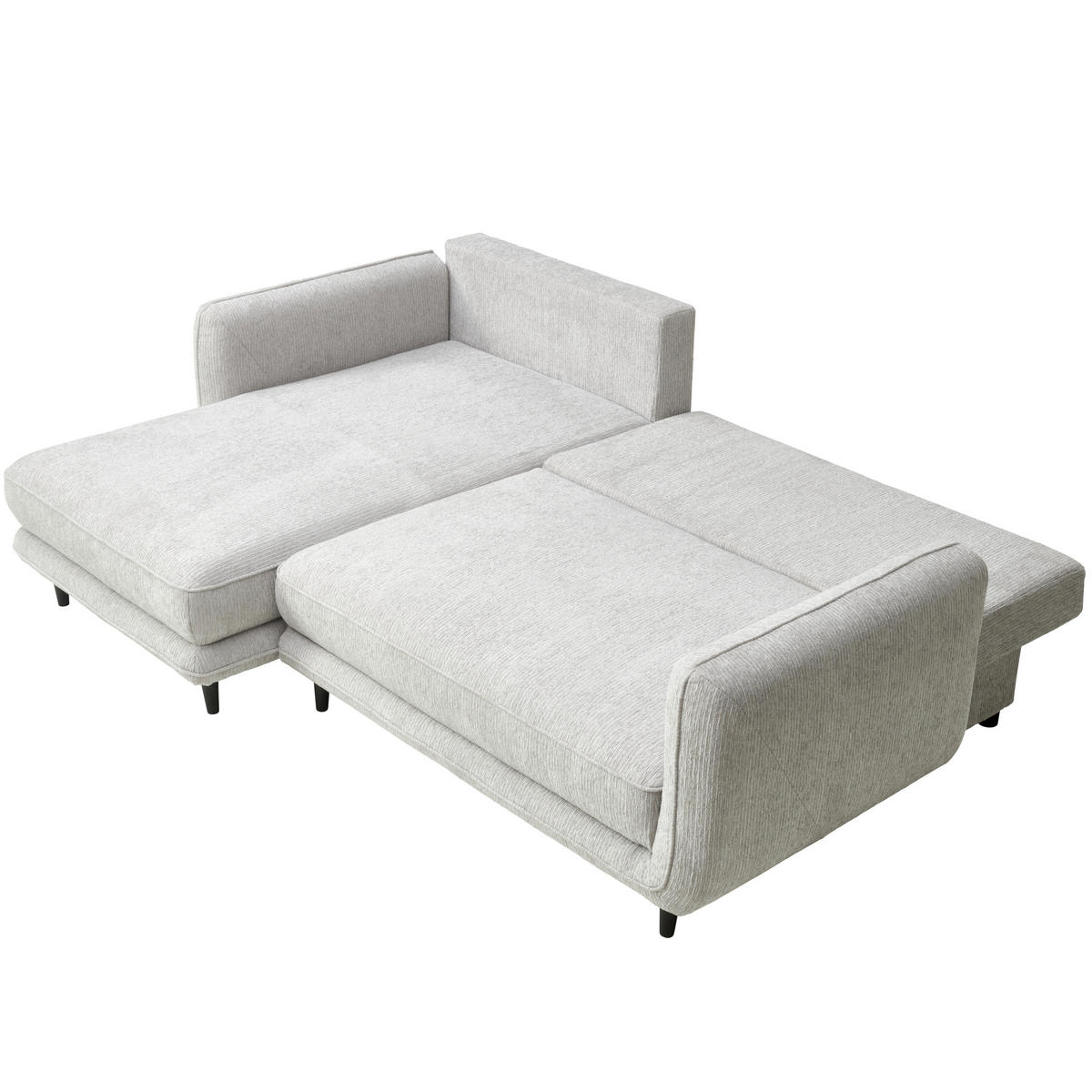ECKSOFA in Struktur Hellgrau  - Hellgrau/Schwarz, Konventionell, Holz/Textil (170/247cm) - Carryhome