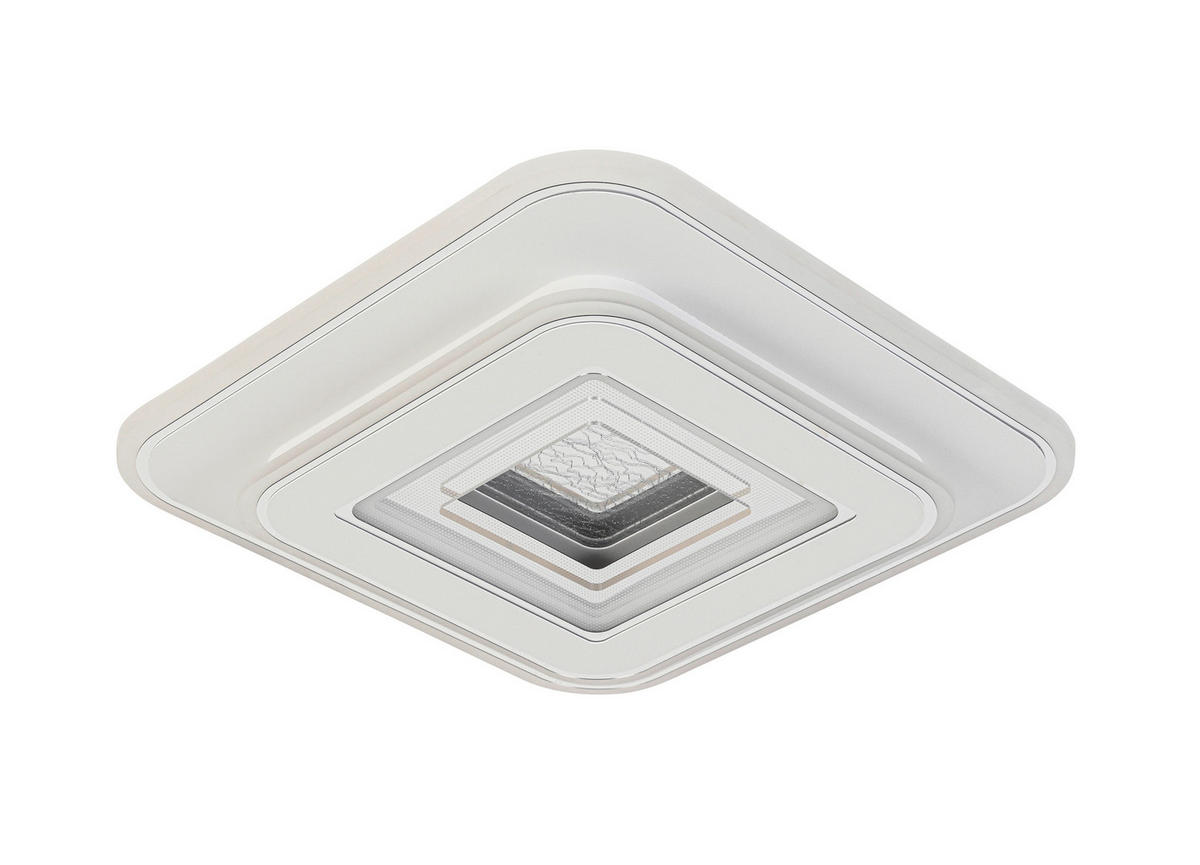LED-DECKENLEUCHTE Levels 35/35/6 cm   - Chromfarben/Weiß, Basics, Kunststoff/Metall (35/35/6cm) - Novel