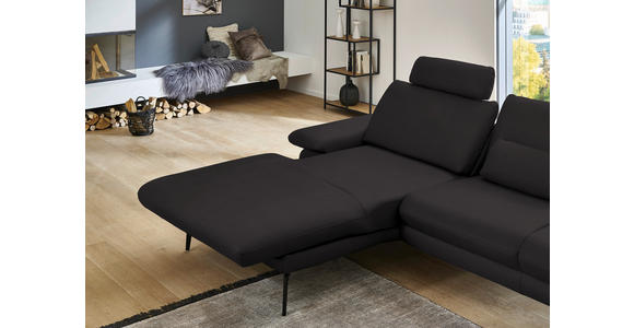 ECKSOFA in Echtleder Dunkelbraun 180/310 cm - Dunkelbraun/Schwarz, Design, Leder/Metall (180/310cm) - Dieter Knoll