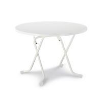 GARTENKLAPPTISCH Holz, Metall Weiß  - Weiß, Basics, Holz/Metall (100/100/73cm)