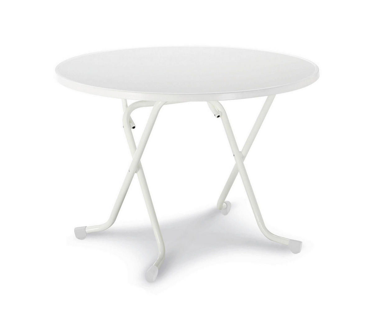 GARTENKLAPPTISCH Holz, Metall Weiß  - Weiß, Basics, Holz/Metall (100/100/73cm)