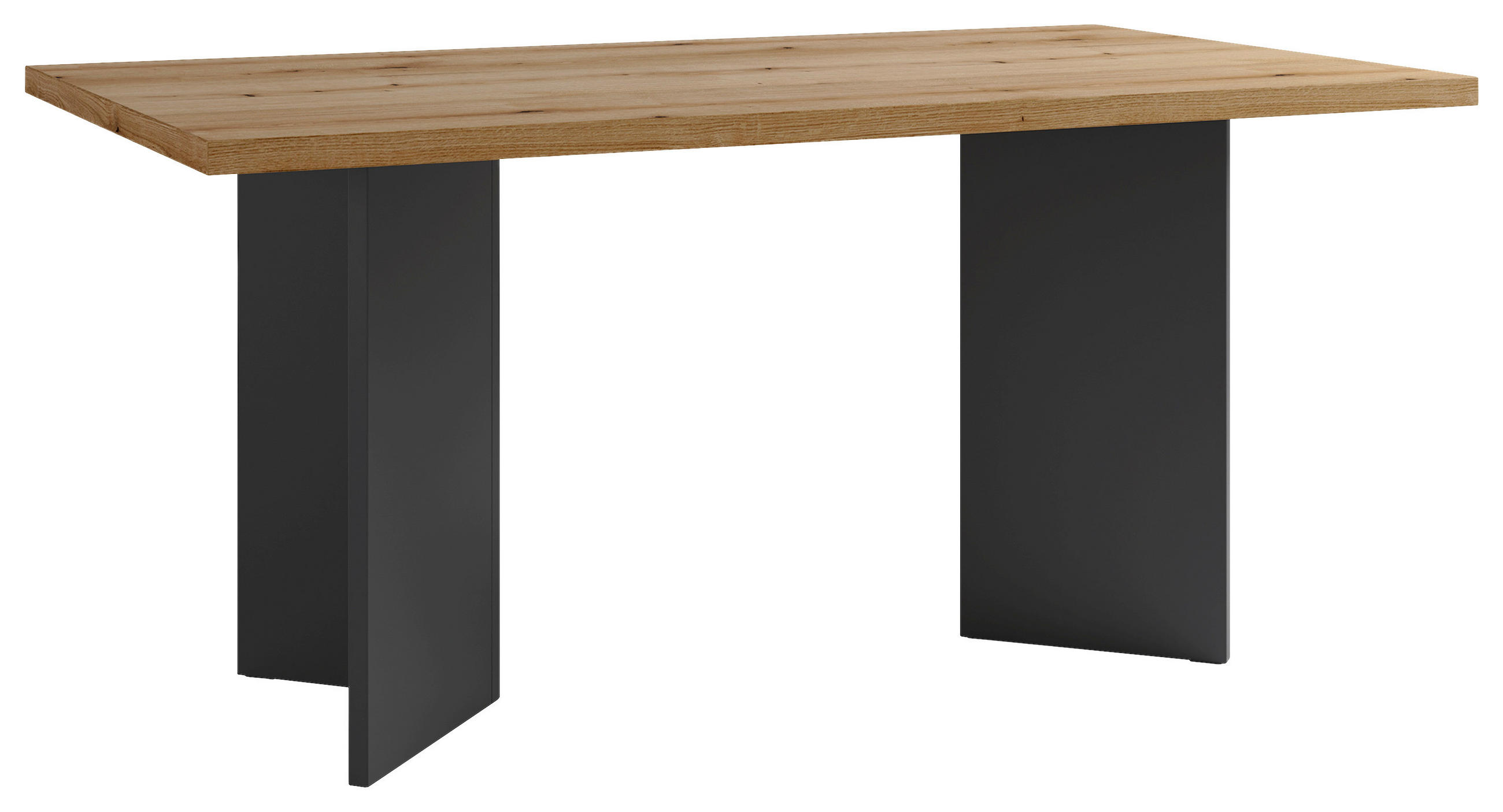 ESSTISCH rechteckig Anthrazit, Eichefarben  - Eichefarben/Anthrazit, MODERN, Holzwerkstoff (160/90/75,5cm) - MID.YOU