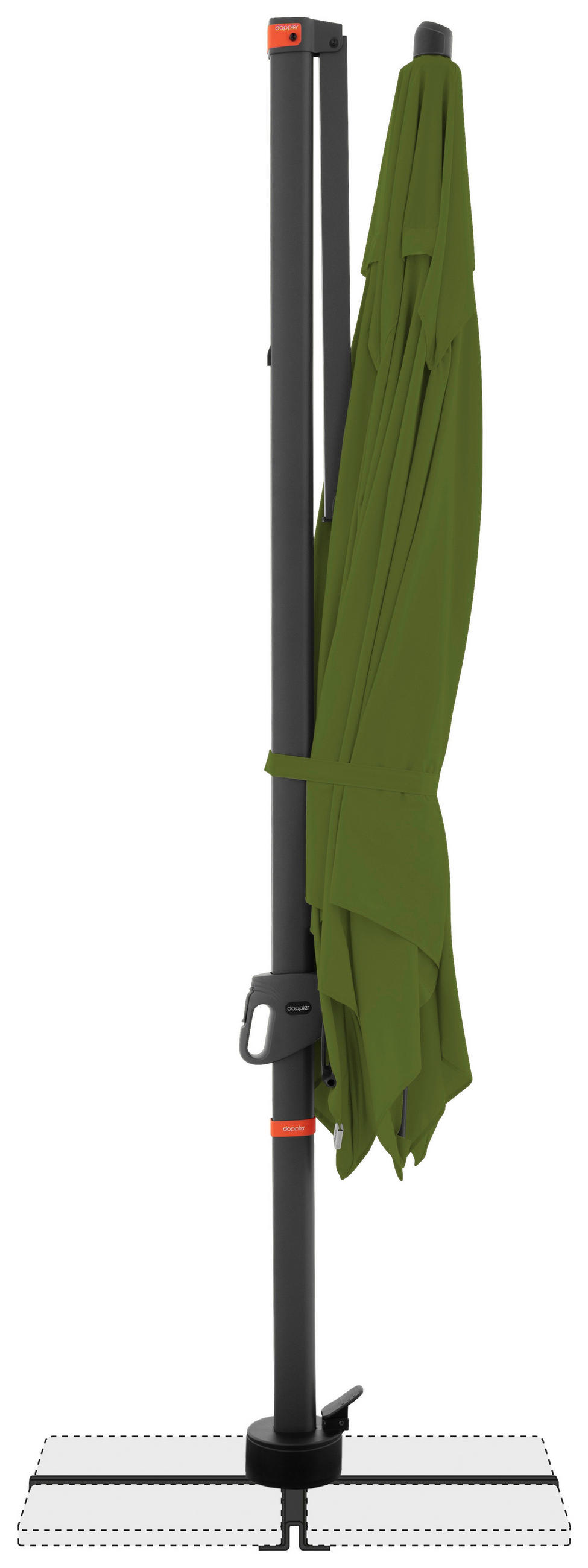 ZÁVESNÝ SLNEČNÍK 280/280 cm - zelená/antracitová, Basics, kov/textil (280/280cm) - Doppler