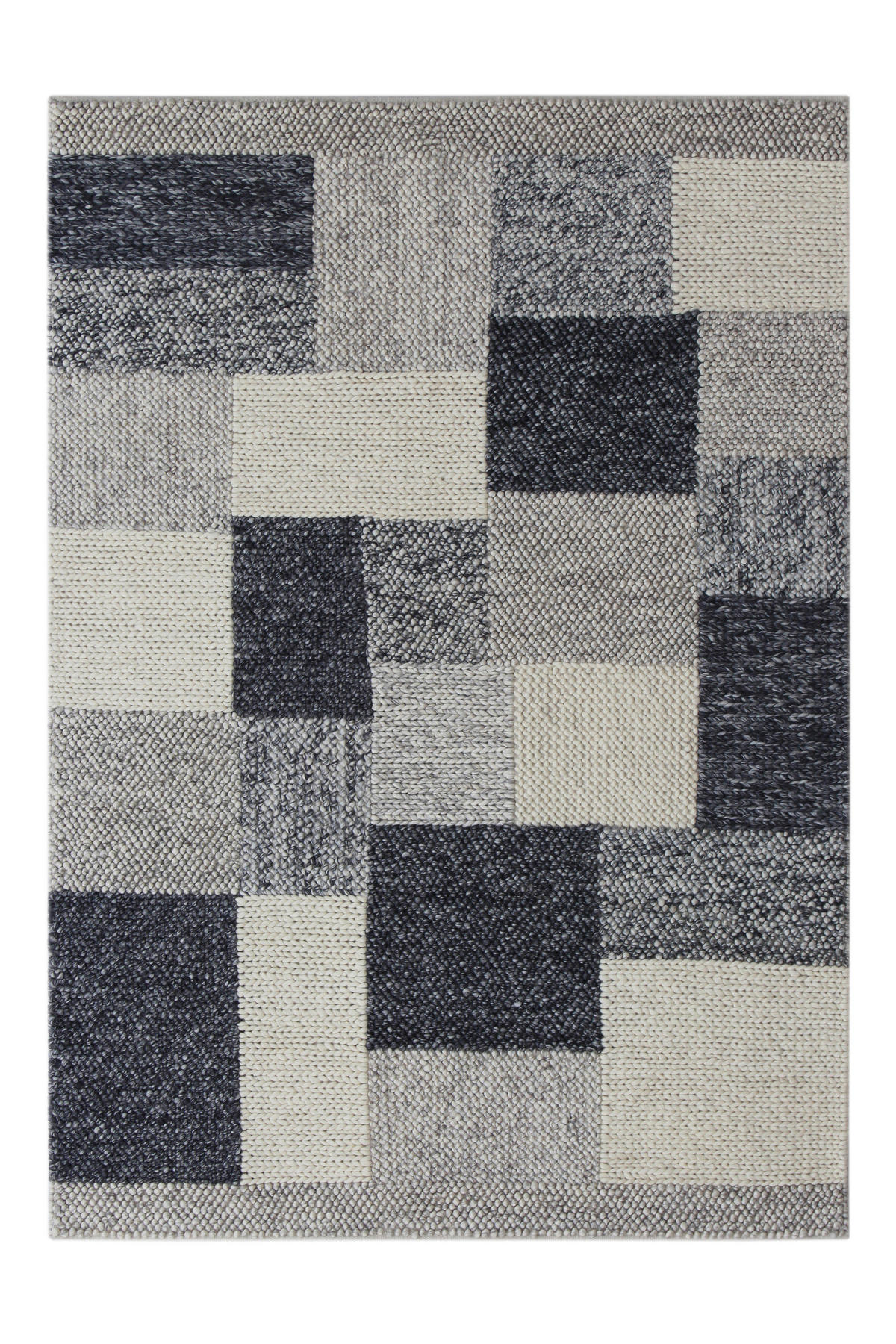 ROČNO TKANA PREPROGA Nordic  80/150 cm  tkano  siva, temno siva  - temno siva/siva, Trendi, tekstil (80/150cm) - Linea Natura