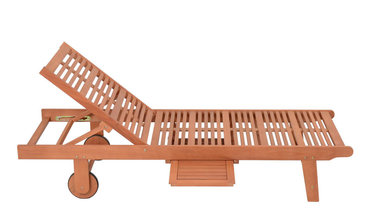 SONNENLIEGE 64/89/183 cm  - Eukalyptusholzfarben/Braun, Basics, Holz/Kunststoff (64/89/183cm) - Gardenson