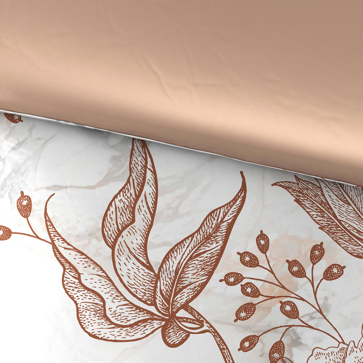 OBOJESTRANSKA POSTELJNINA CALM LIVING 140/200 cm saten bež  - bež, Konvencionalno, tekstil (140/200cm) - Esposa