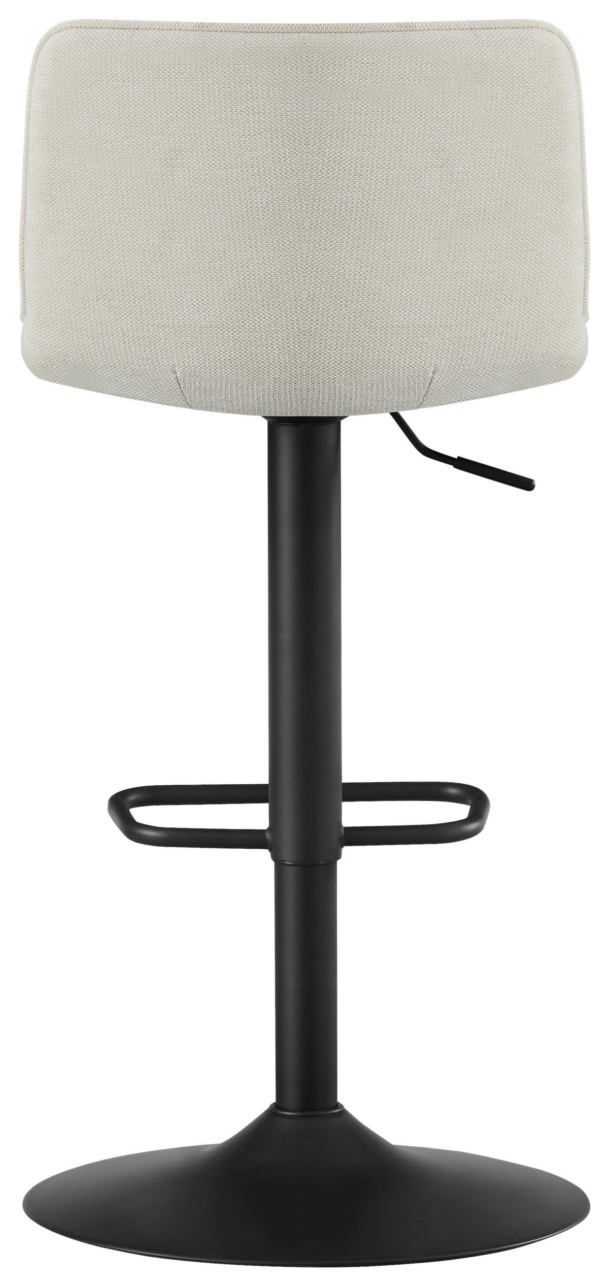 BARHOCKER Webstoff Schwarz, Beige Eisen Sitzfläche 360° drehbar, Stoffauswahl  - Beige/Schwarz, Design, Textil/Metall (45/88-109,5/50cm) - home24