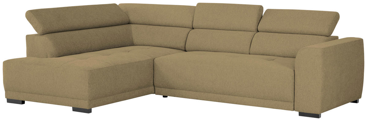 ECKSOFA Olivgrün Struktur  - Schwarz/Olivgrün, Design, Kunststoff/Textil (205/284cm) - Xora