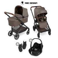 KINDERWAGENSET City Life 3in1 Set Calla  - Schwarz/Cappuccino, Basics, Textil/Metall (82/52/107.5cm) - ABC Design