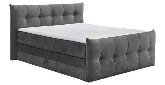 BOXSPRINGBETT 180/200 cm,  in Anthrazit, Matratze, Bettkasten, Topper, H3 = fest, H4 = sehr fest, Wendematratze mit unterschiedlichen Härtegraden  - Anthrazit/Schwarz, KONVENTIONELL, Kunststoff/Textil (180/200cm) - Esposa