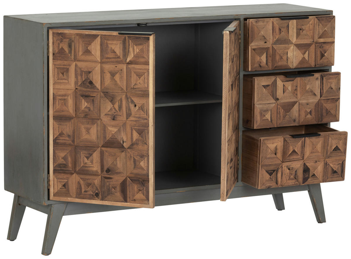 SIDEBOARD  in 120/81/34 cm  - Multicolor/Schwarz, KONVENTIONELL, Holz/Metall (120/81/34cm) - Livetastic