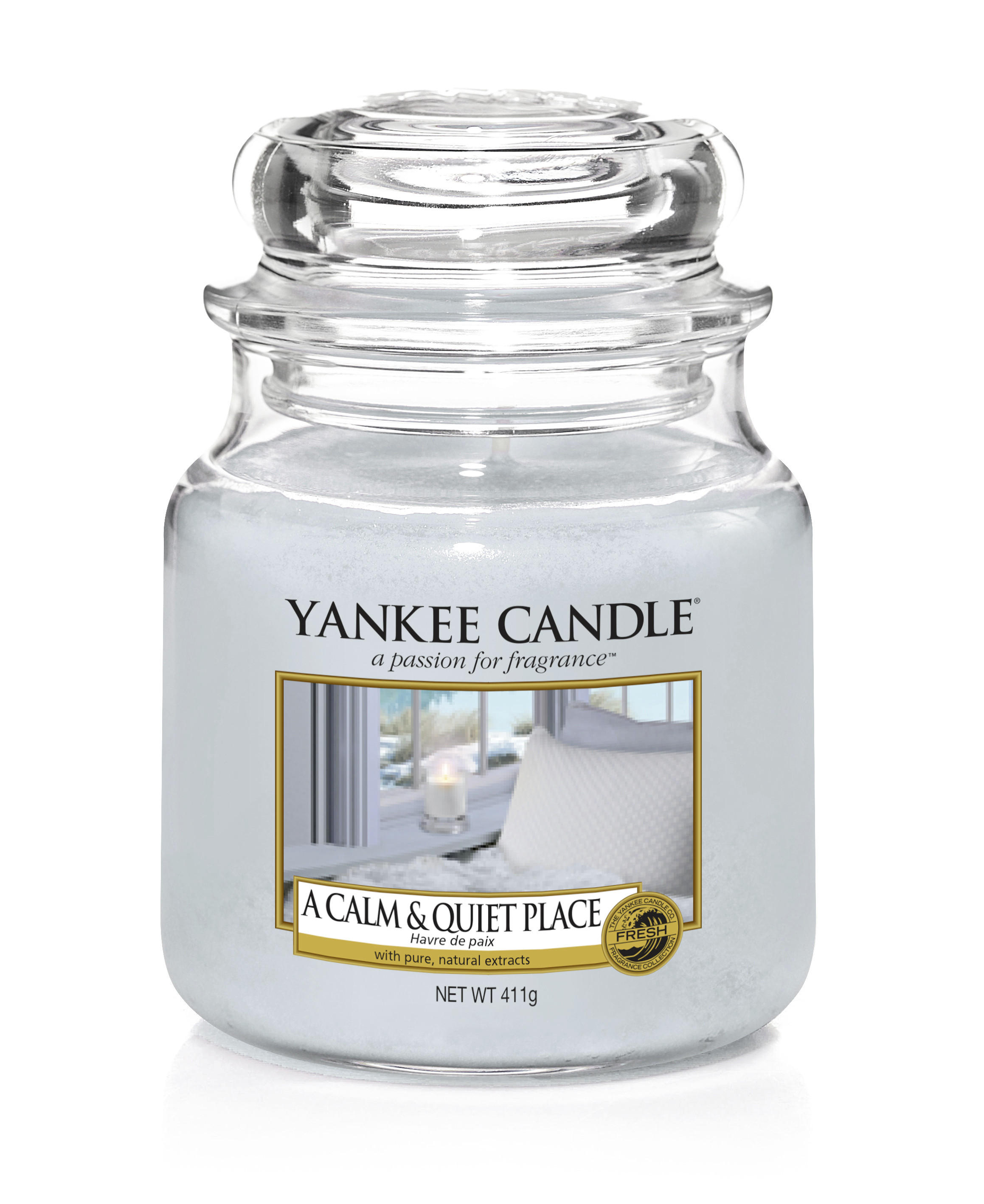 DUFTKERZE Yankee Candle A Clam & Quiet Place  - Transparent/Hellblau, KONVENTIONELL, Glas (9,7/13,5cm) - Yankee Candle