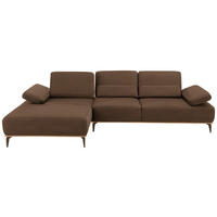ECKSOFA in Mikrofaser Braun  176/298 cm  - Beige/Bronzefarben, Natur, Textil/Metall (176/298cm) - Valnatura