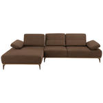 ECKSOFA in Mikrofaser Braun  176/298 cm  - Beige/Bronzefarben, Natur, Textil/Metall (176/298cm) - Valnatura