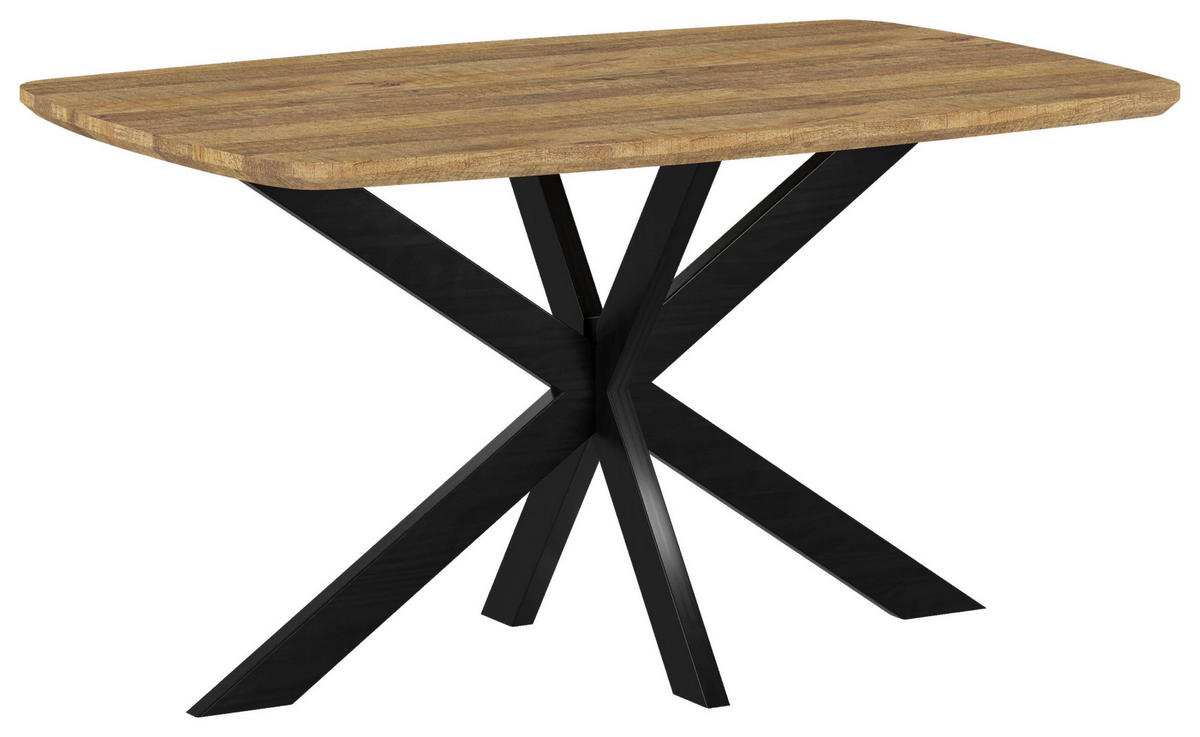 ESSTISCH Holz, Metall  - Beigebraun/Schwarz, Konventionell, Holz/Metall (140/77/80cm) - MID.YOU