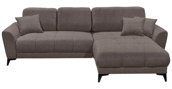 ECKSOFA  in Webstoff Dunkelbraun  - Dunkelbraun/Schwarz, KONVENTIONELL, Kunststoff/Textil (281/189cm) - Carryhome