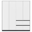 KLEIDERSCHRANK  in Grau, Weiß  - Weiß/Grau, KONVENTIONELL, Holzwerkstoff/Kunststoff (181/197/54cm) - Xora