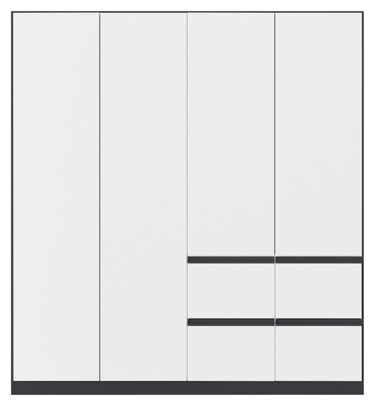 KLEIDERSCHRANK in Grau, Weiss  - Weiss/Grau, Konventionell, Holzwerkstoff/Kunststoff (181/197/54cm) - Xora