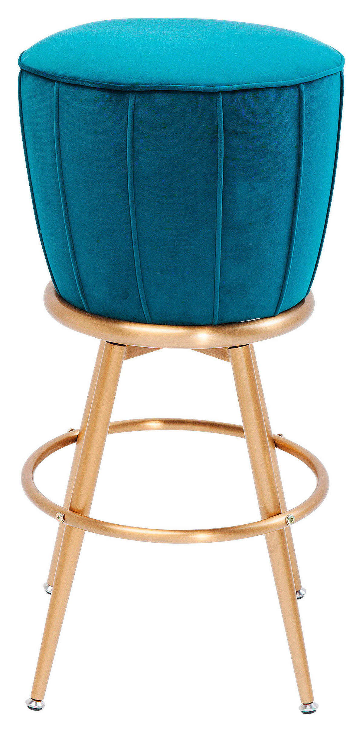 BARHOCKER Samt Goldfarben, Petrol Edelstahl  - Goldfarben/Petrol, LIFESTYLE, Textil/Metall (47/74/47cm) - Kare-Design