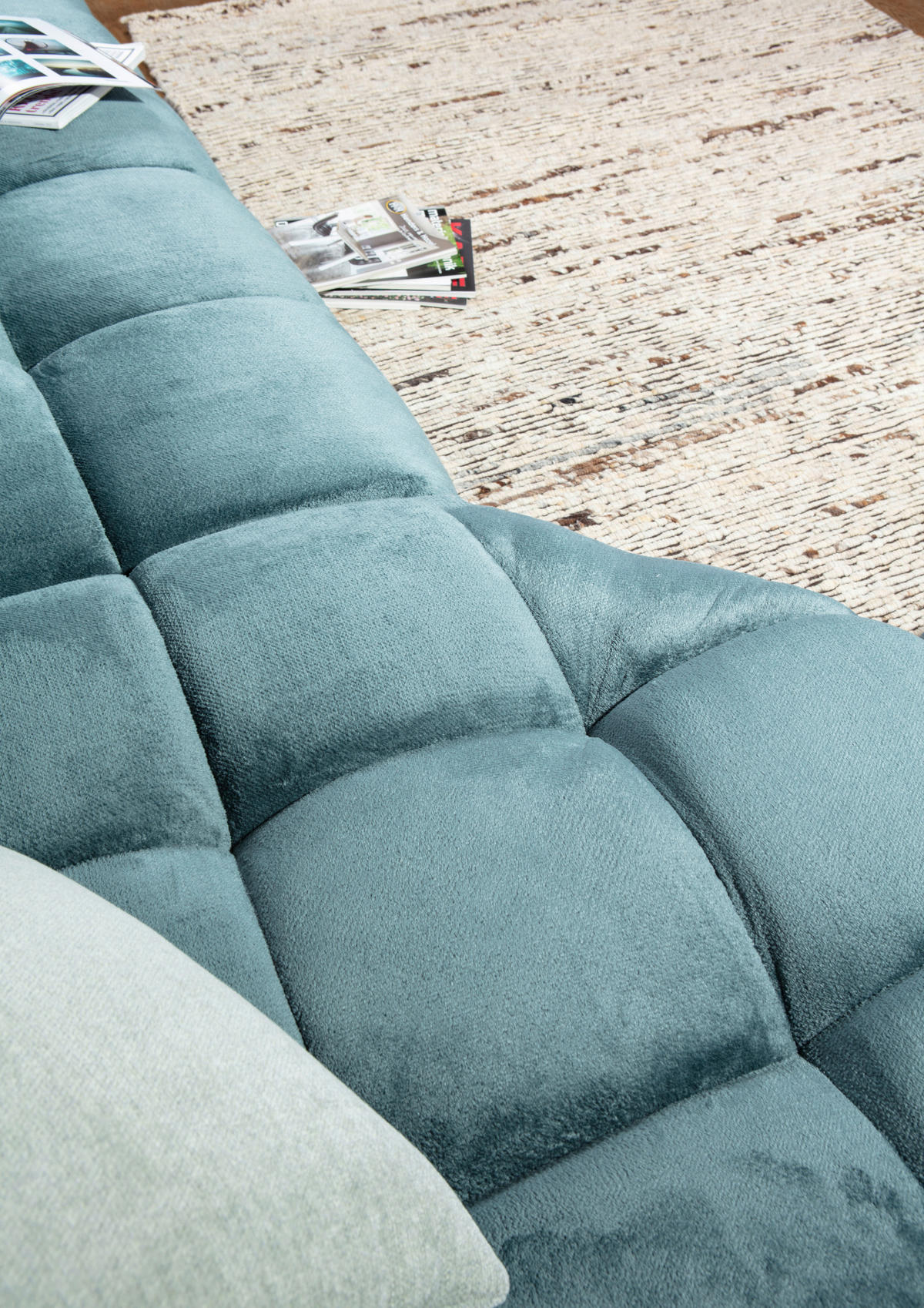 ECKSOFA Petrol Flachgewebe  - Petrol/Schwarz, MODERN, Kunststoff/Textil (235/275cm) - Landscape