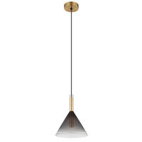 HÄNGELEUCHTE 20/120 cm    - Klar/Messingfarben, Design, Glas/Metall (20/120cm) - Globo