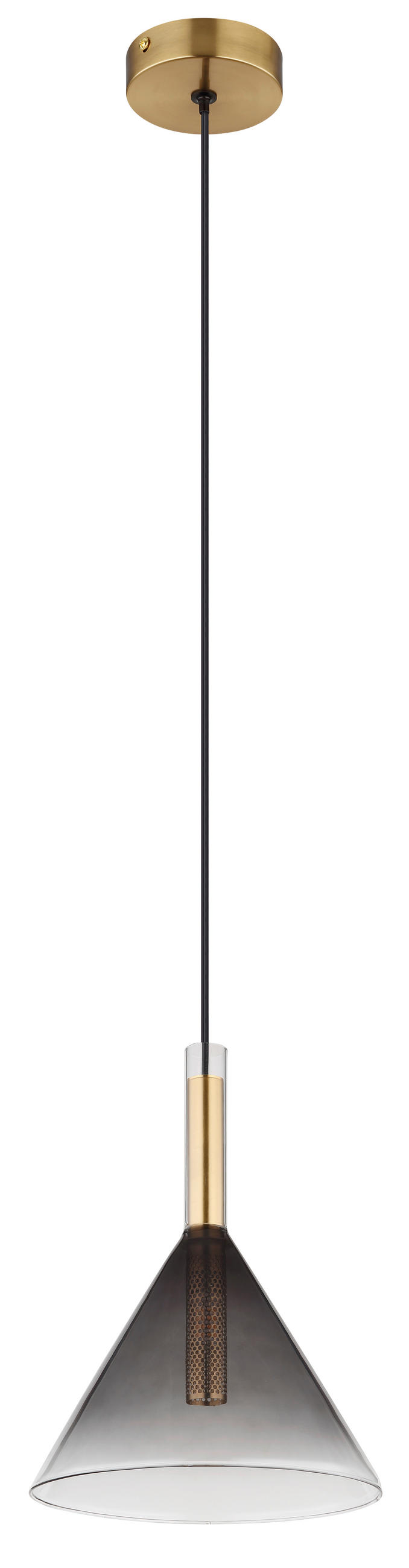 HÄNGELEUCHTE 20/120 cm    - Klar/Messingfarben, Design, Glas/Metall (20/120cm) - Globo