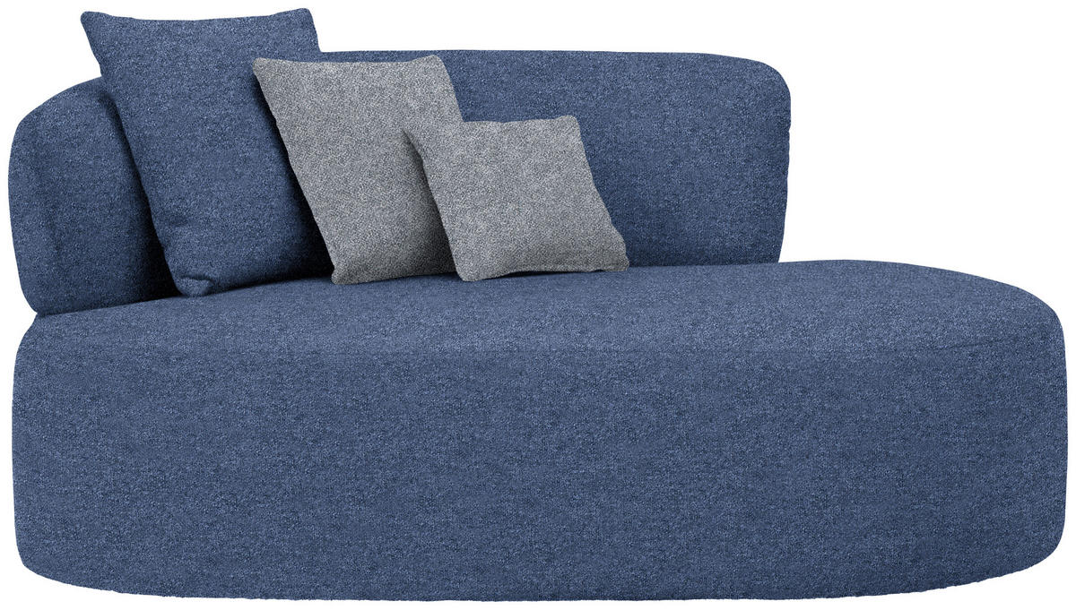 RÉCAMIERE in Flachgewebe Dunkelblau, Dunkelgrau  - Dunkelgrau/Schwarz, MODERN, Kunststoff/Textil (166/86/105cm) - Hom`in