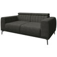 2-SITZER-SOFA  in Webstoff Dunkelgrau  - Dunkelgrau/Schwarz, KONVENTIONELL, Textil/Metall (200/80/113cm) - Carryhome