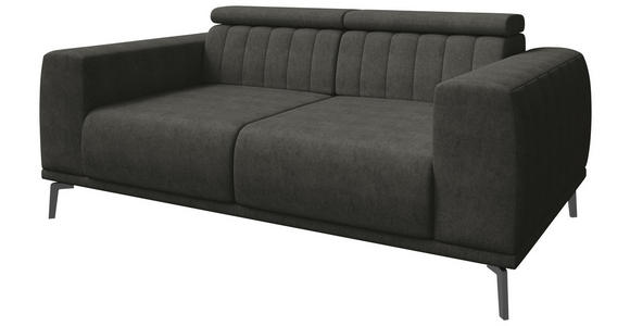 2-SITZER-SOFA  in Webstoff Dunkelgrau  - Dunkelgrau/Schwarz, KONVENTIONELL, Textil/Metall (200/80/113cm) - Carryhome