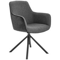 STOL MED ARMSTÖD  tygutbud, modellutbud, 360° vridbar sits flatväv  - svart/antracit, Design, metall/textil (60/88/64cm) - MID.YOU
