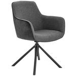 ARMLEHNSTUHL  Stoffauswahl, Typenauswahl, Sitzfläche 360° drehbar Flachgewebe  - Anthrazit/Schwarz, Design, Textil/Metall (60/88/64cm) - Novel