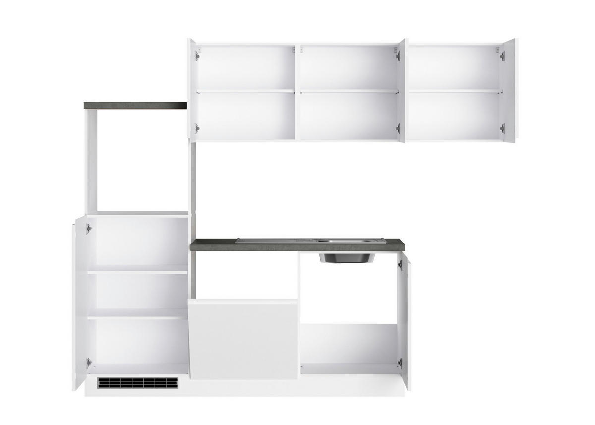ECKKÜCHE 240/240 cm  in Grau, Weiß, Weiß Hochglanz  - Weiß Hochglanz/Weiß, LIFESTYLE, Holzwerkstoff (240/240cm) - Held