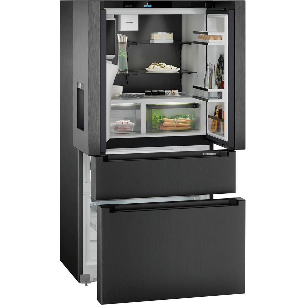 FRENCH-DOOR MBBSDI9528  - Schwarz, Basics, Glas/Metall (90,6/180,5/74,5cm) - Liebherr