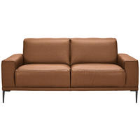2-SITZER-SOFA in Echtleder Cognac  - Cognac/Schwarz, Design, Leder/Metall (180/82/92cm) - Johann Jakob
