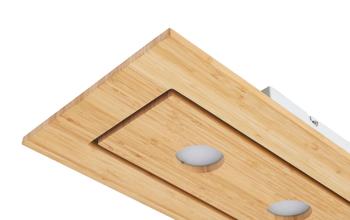 LED-DECKENLEUCHTE 100,5/30,5/6 cm   - Naturfarben/Weiß, KONVENTIONELL, Naturmaterialien/Kunststoff (100,5/30,5/6cm) - Novel