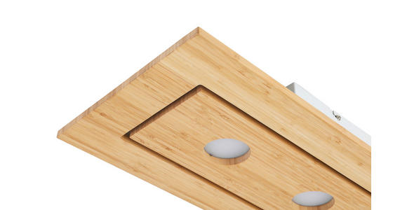 LED-DECKENLEUCHTE 100,5/30,5/6 cm - Naturfarben/Weiß, KONVENTIONELL, Naturmaterialien/Kunststoff (100,5/30,5/6cm) - Novel