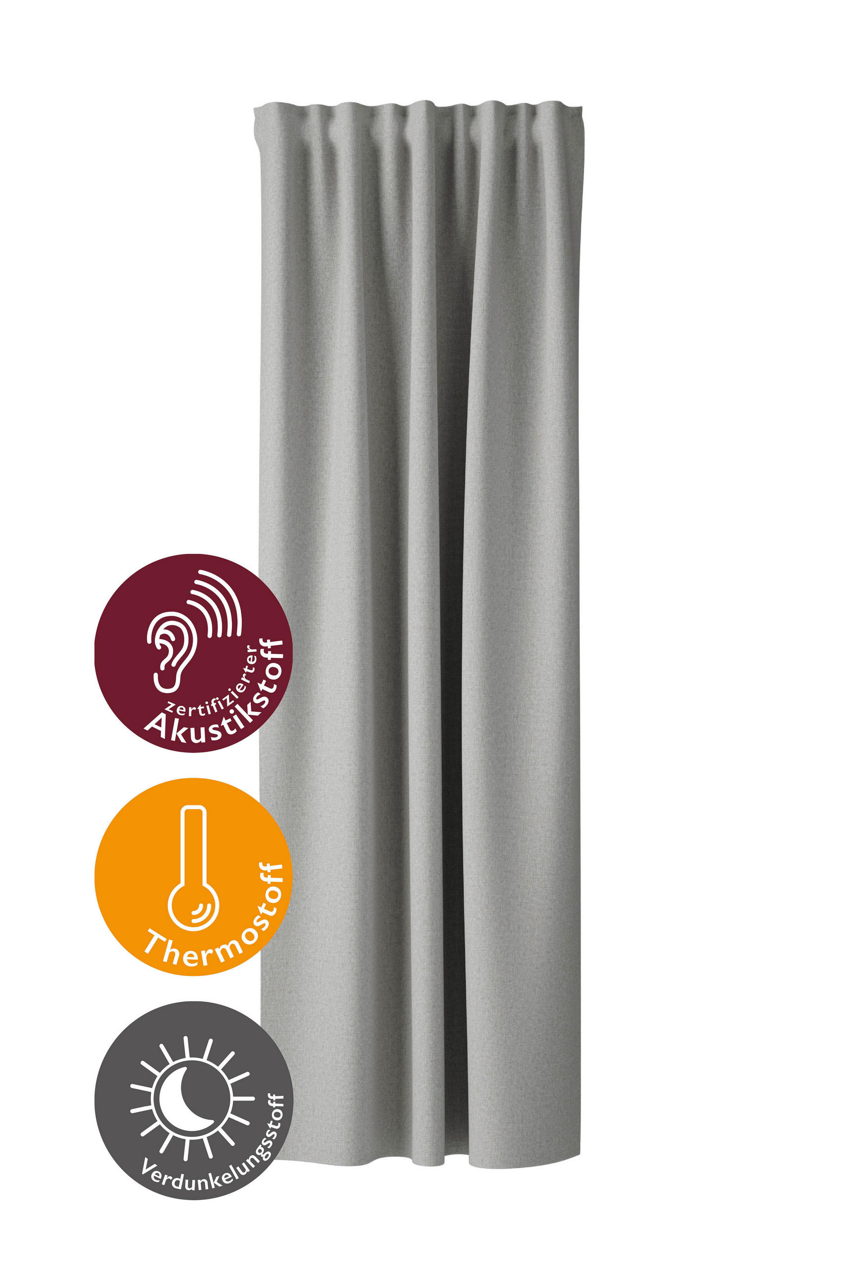 SCHLAUFENVORHANG Verdunkelung  - Naturfarben, Design, Textil (135/270cm)