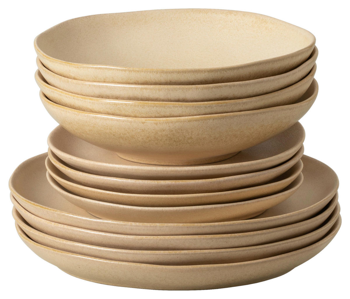 KOMBISERVICE Champagner LIVIA 12-teilig 4 Personen  - Champagner, Basics, Keramik - Costa Nova