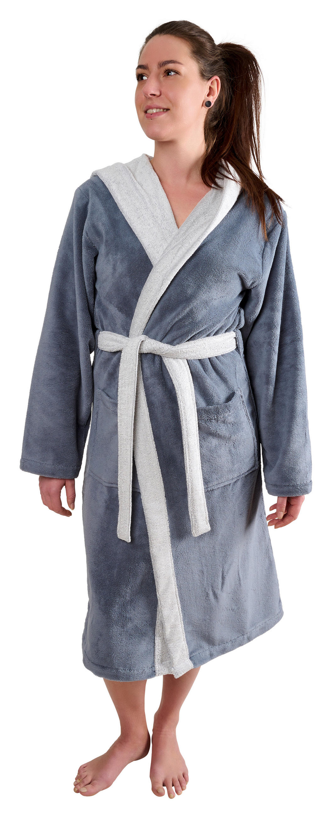 BADEMANTEL Poppy M Unisex  - Dunkelgrau, Konventionell, Textil (Mnull) - Vossen