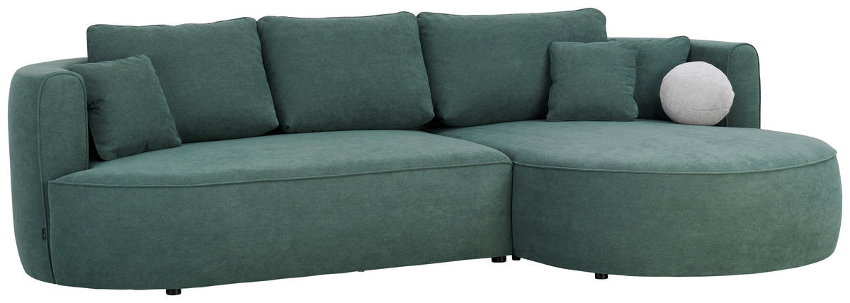 ECKSOFA in Webstoff Grün  - Schwarz/Grün, Modern, Kunststoff/Textil (284/183cm) - Welnova