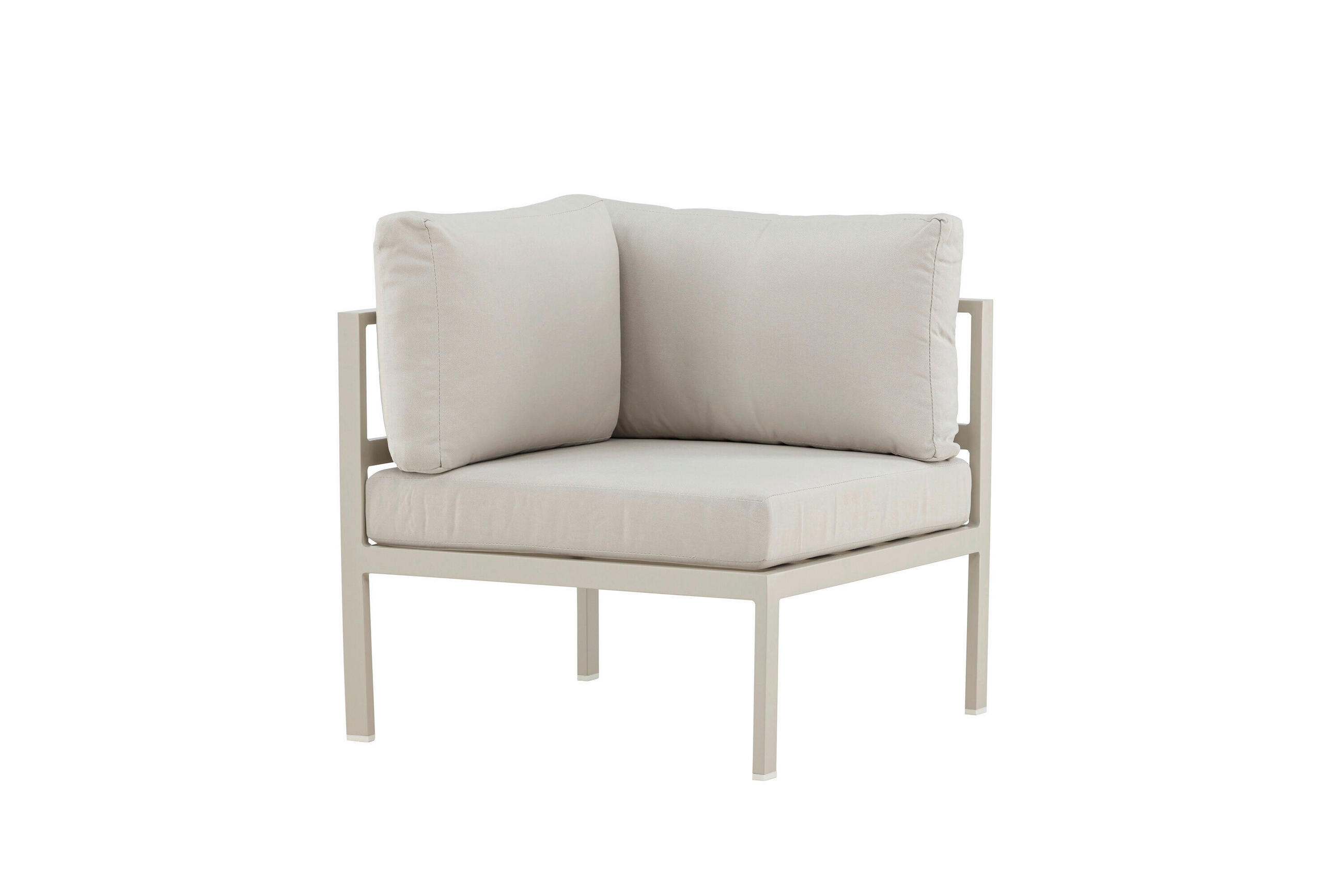 LOUNGEECKTEIL  - Beige, MODERN, Textil/Metall (74/65/74cm) - Gardenson