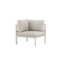 LOUNGEECKTEIL  - Beige, MODERN, Textil/Metall (74/65/74cm) - Gardenson