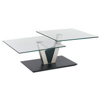 COUCHTISCH in Glas, Holzwerkstoff 118/65/36-43 cm  - Anthrazit/Silberfarben, Modern, Glas/Holzwerkstoff (118/65/36-43cm) - Venda