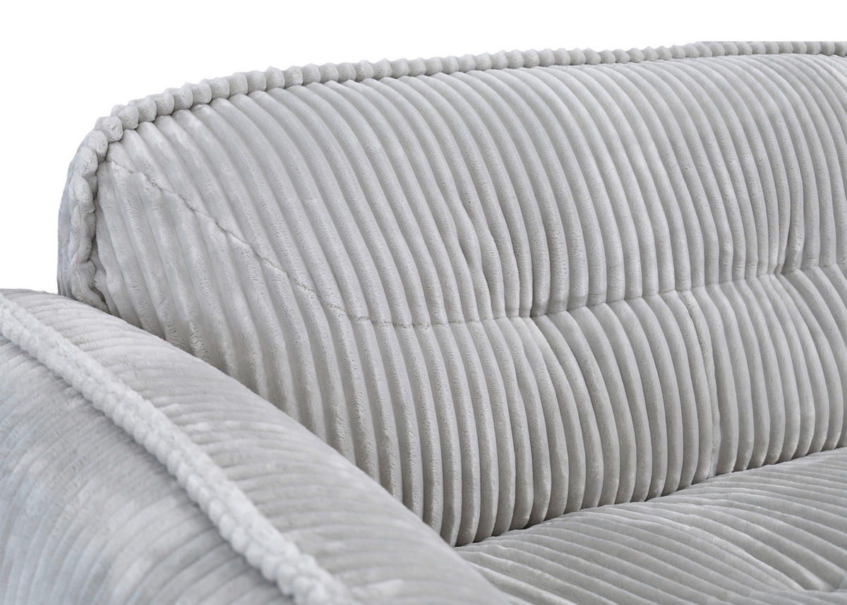 XXL-SESSEL - Silberfarben/Schwarz, MODERN, Kunststoff/Textil (182/87/184cm) - Trendmanufaktur