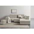 ECKSOFA  in Webstoff Creme  - Creme/Schwarz, KONVENTIONELL, Holz/Textil (283/244cm) - Carryhome
