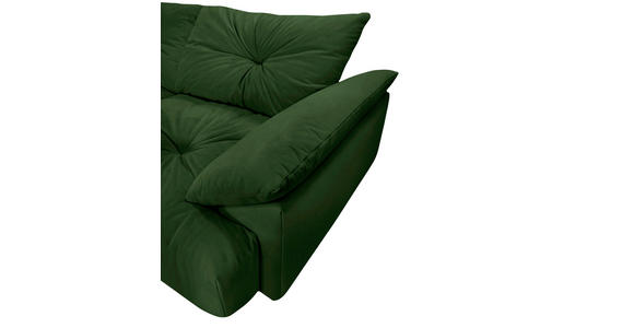 BIGSOFA  in Webstoff Dunkelgrün  - Dunkelgrün/Schwarz, KONVENTIONELL, Kunststoff/Textil (243/90,5/130cm) - Ambia Home