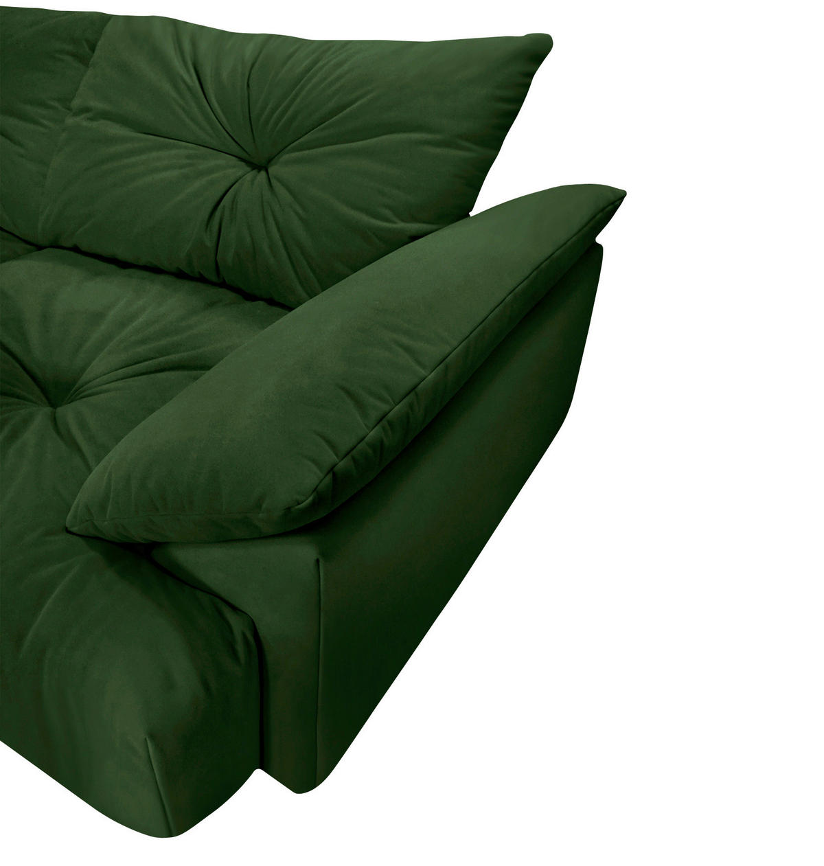 BIGSOFA  in Webstoff Dunkelgrün  - Dunkelgrün/Schwarz, KONVENTIONELL, Kunststoff/Textil (243/90,5/130cm) - Ambia Home