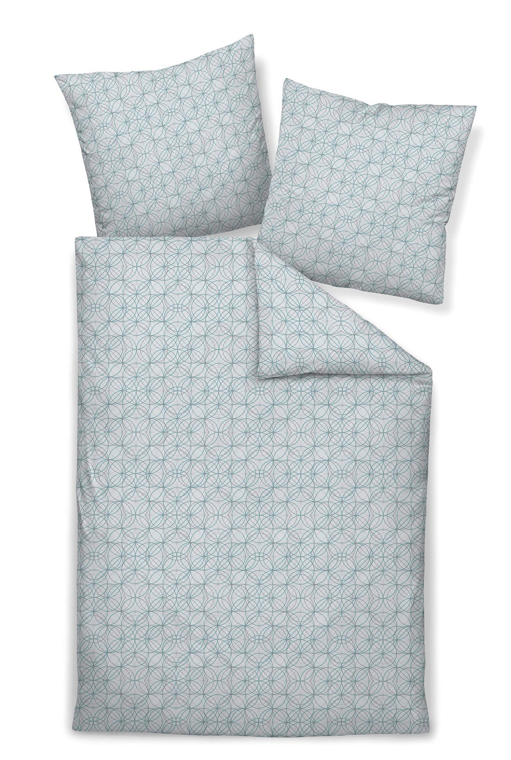 BETTWÄSCHE Milano Makosatin 135/200 cm  - Grau/Grün, Basics, Textil (135/200cm) - Janine